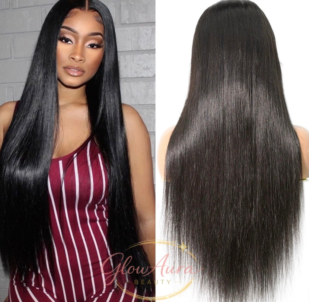 Mid-length wig with balayage effect