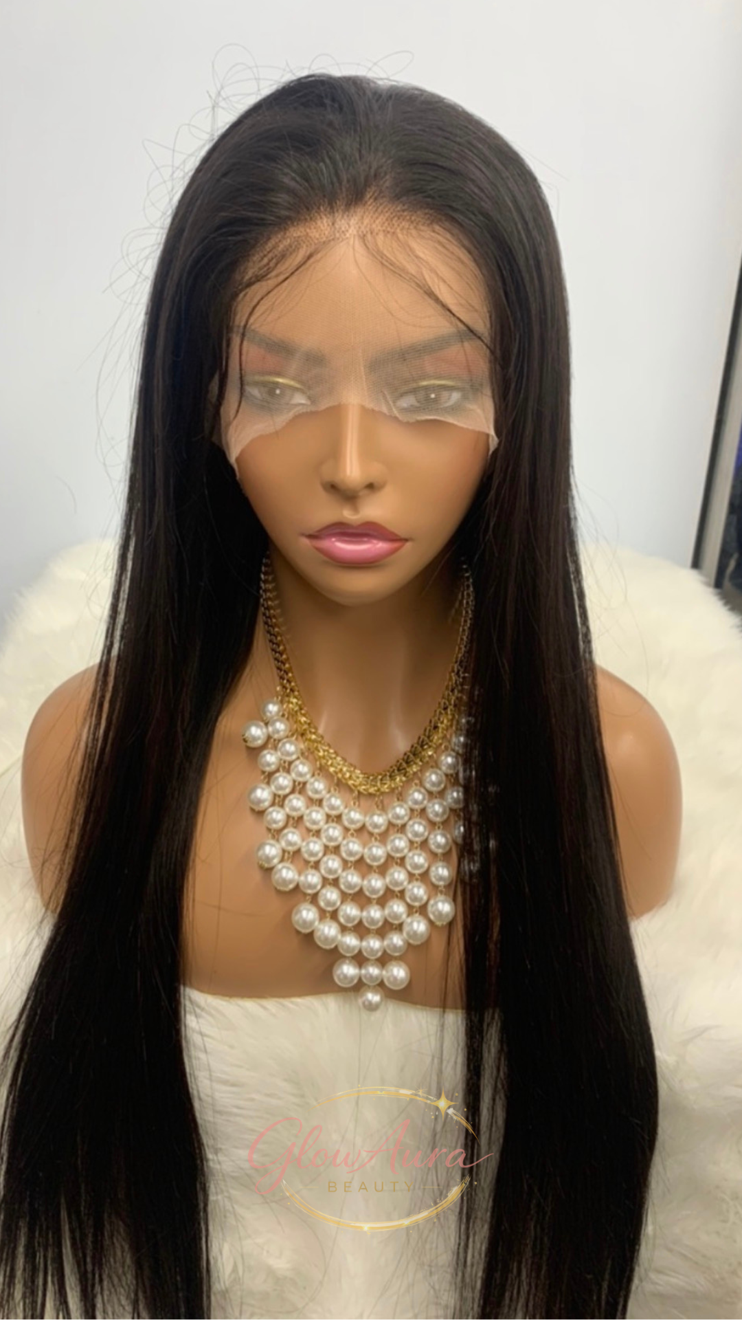 Mid-length wig with balayage effect